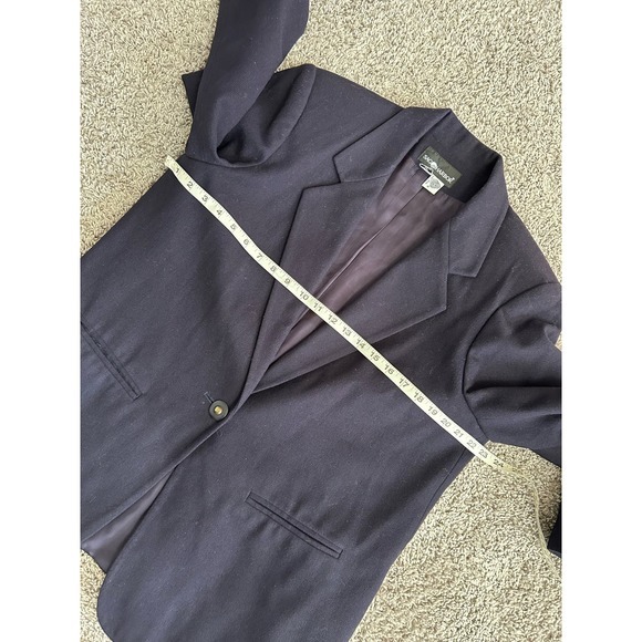 Sag Harbor 100% pure wool size 14 women’s blazer navy blue shoulder‎ pads - Picture 6 of 8